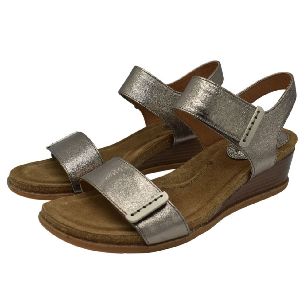 Sofft Womens Size 11 Verdi II Bronze Leather Wedge Sandals Shoes